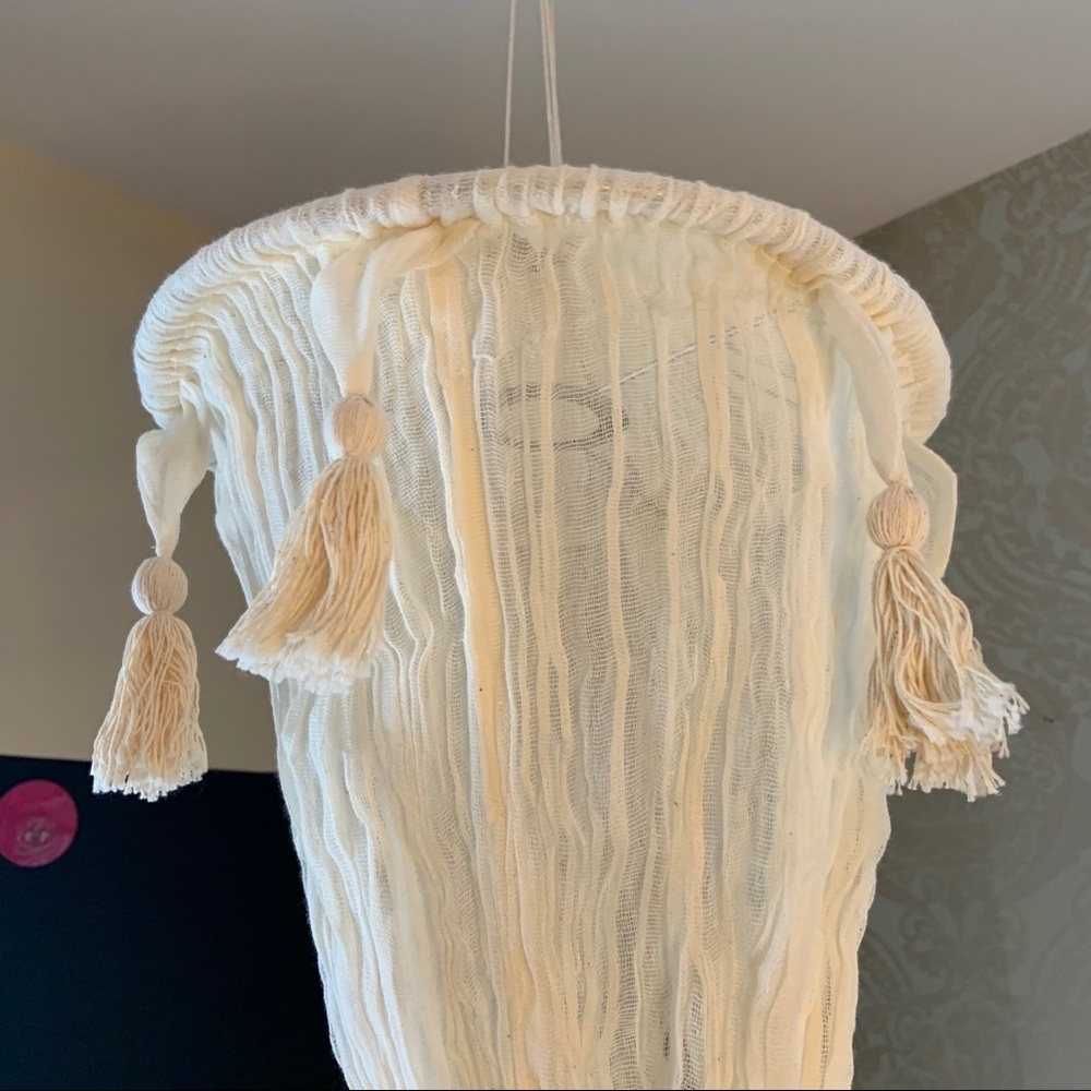 Boho Cotton White Minimalist Wall Decor Lantern - Picture 3 of 8